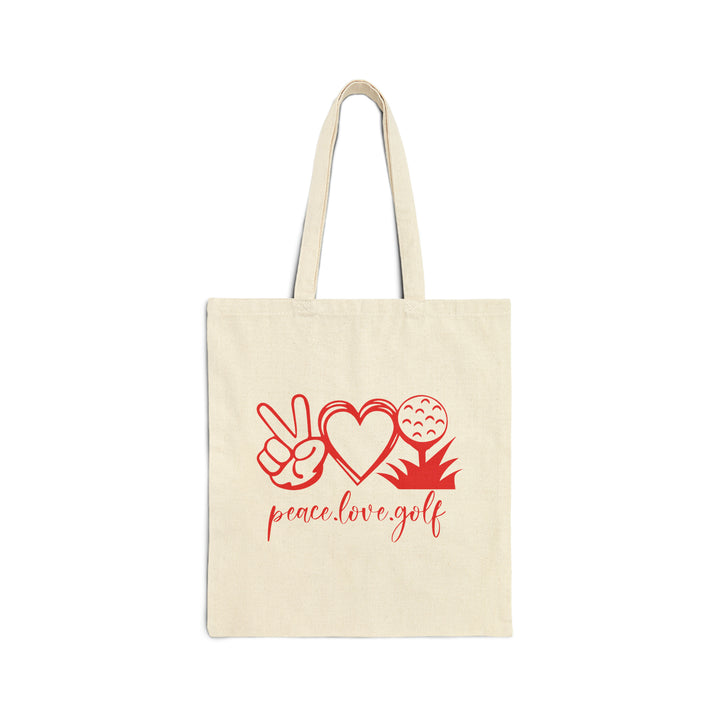Golf Red Cotton Canvas Tote Bag