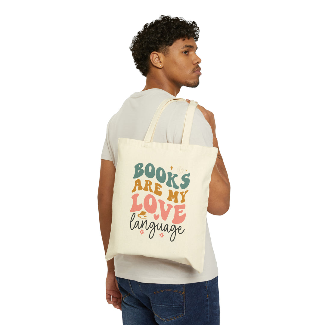 Books Love Language Cotton Canvas Tote Bag