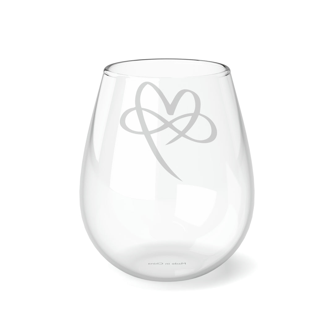 Infinity over Heart Stemless Wine Glass, 11.75oz