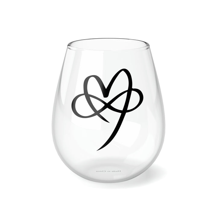 Infinity over Heart Stemless Wine Glass, 11.75oz