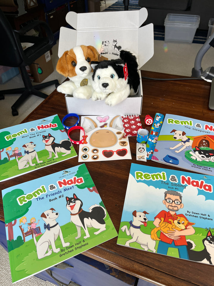 Remi & Nala 4-Book, Children's Book Box & Plush Toys, New Paperbacks